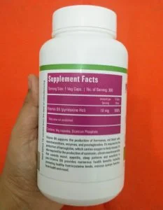 Zenith Nutrition’s Vitamin B6 supplement